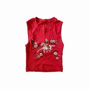 red cowboy tank with back cutout